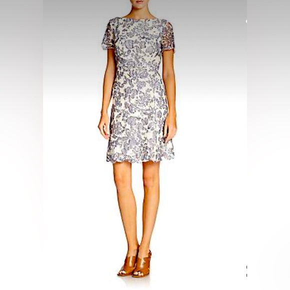 Tory Burch Dresses & Skirts - Tory Burch Lacy Summer Dress Moonrise Issy Floral Motif Boat neckline Size 10